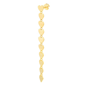 Heart-Link Chain 14kt Gold Earrings