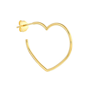 Open Heart Hoop 14kt Gold Earrings