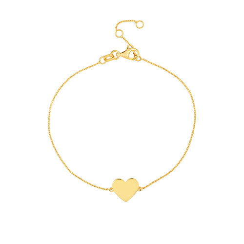 Simple Heart 14kt Gold Bracelet