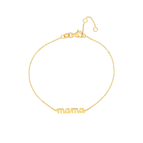 Mama Nameplate 14kt Gold Bracelet