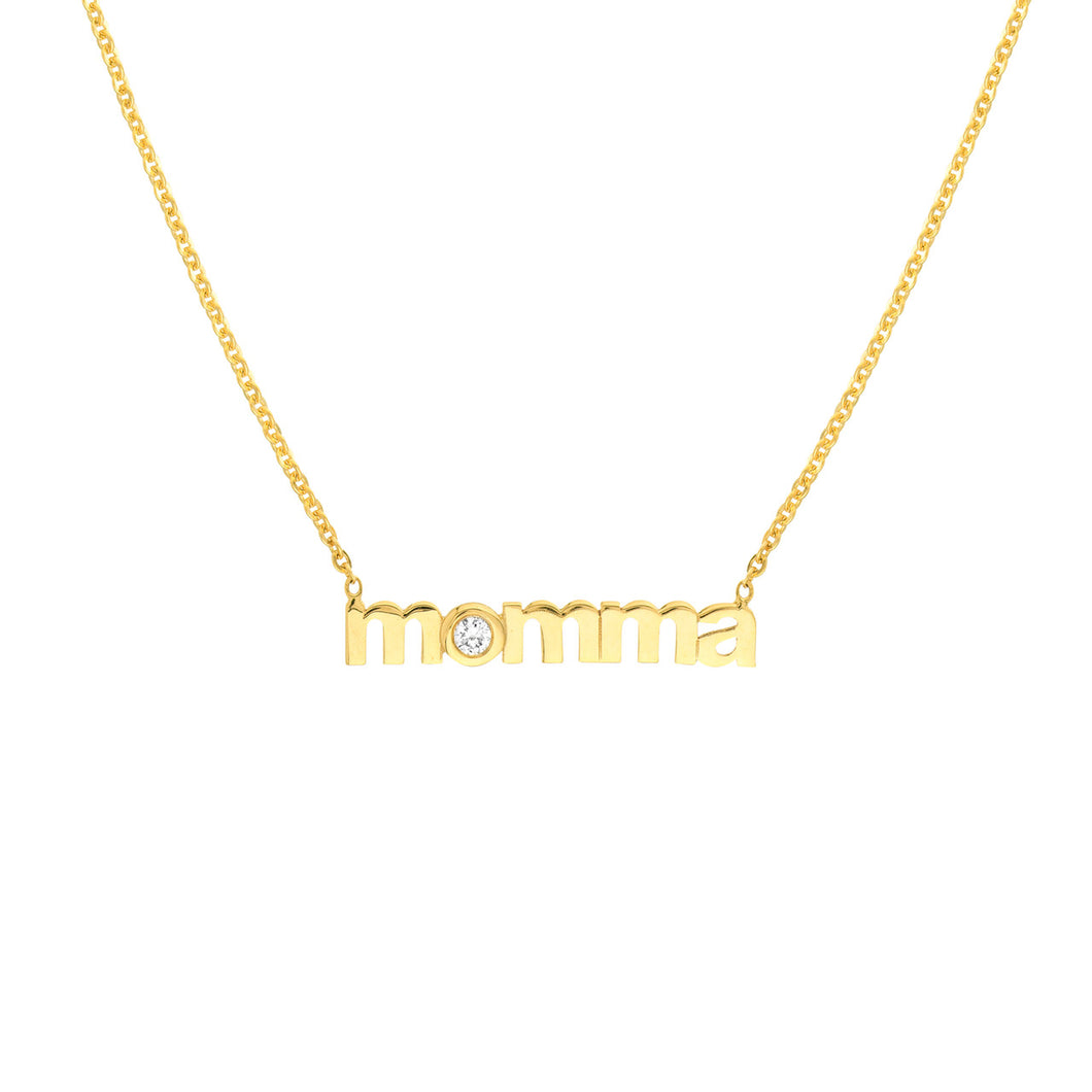 Momma Necklace w 3pt Diamond