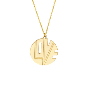 Well Rounded Love Medallion 14kt Gold Necklace