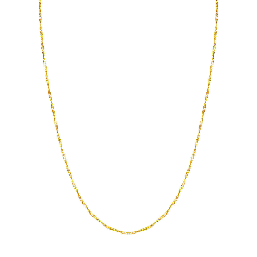 14kt Gold Singapore  Chain Necklace
