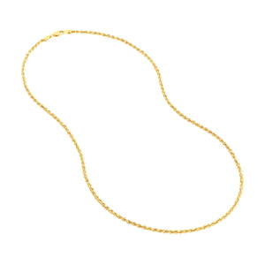 14kt Gold Classic Light Rope Chain with Lobster Lock 2.30mm