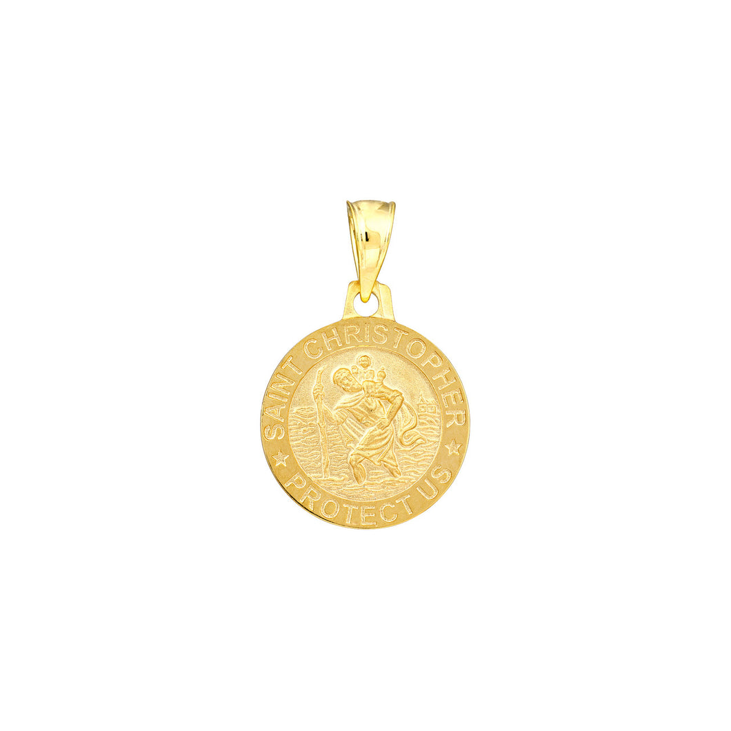 14K Round St Christopher Medal