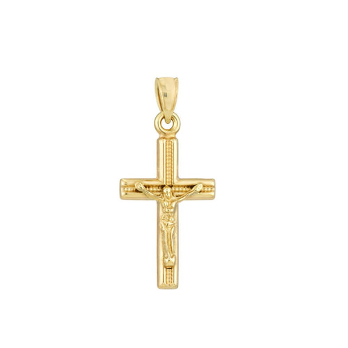 Textured Crucifix 14kt Gold Pendant