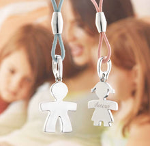 Load image into Gallery viewer, Sterling Silver Girl Engravable Pendant Charm