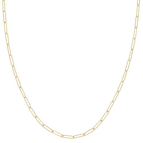 14kt Gold Paper Clip Fashion Chain Necklace